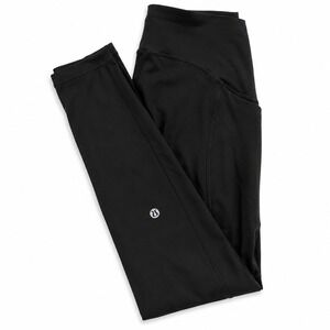 Lululemon Reflective Crop Running Leggings Black Capri Yoga Size 10
